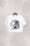 Vintage Gothic Dark Art Crop Top For Women