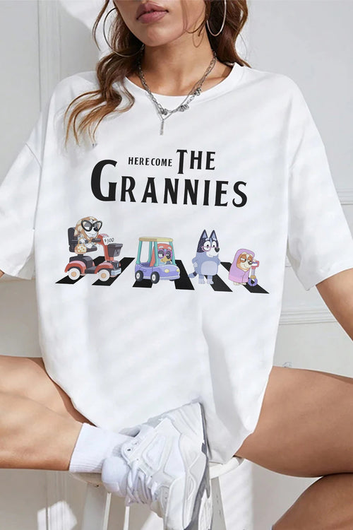Here Come The Grannies Bluey Tee For Women