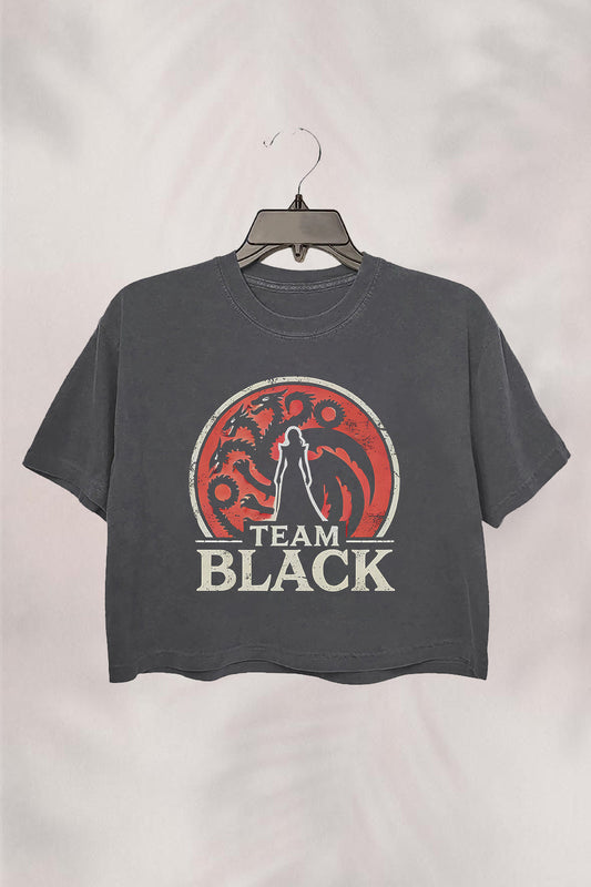 Dragon Team Black Crop Top For Women